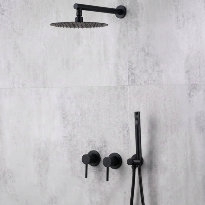 Colonne de douche encastrable noir mat