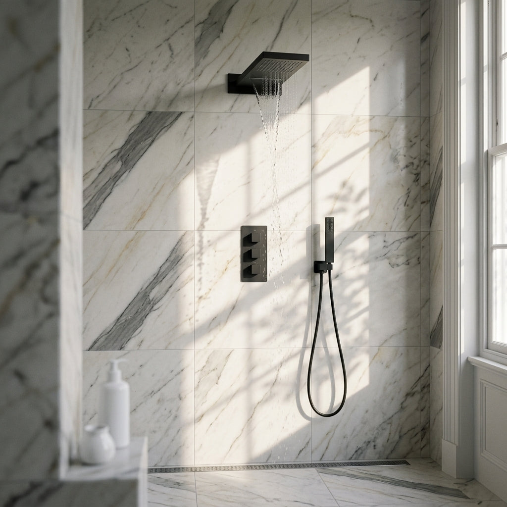 Colonne de Douche Encastrable Noir Mat