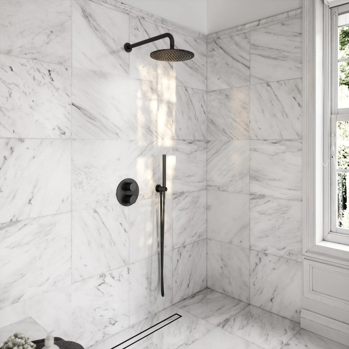Colonne de Douche Encastrable Noir mat