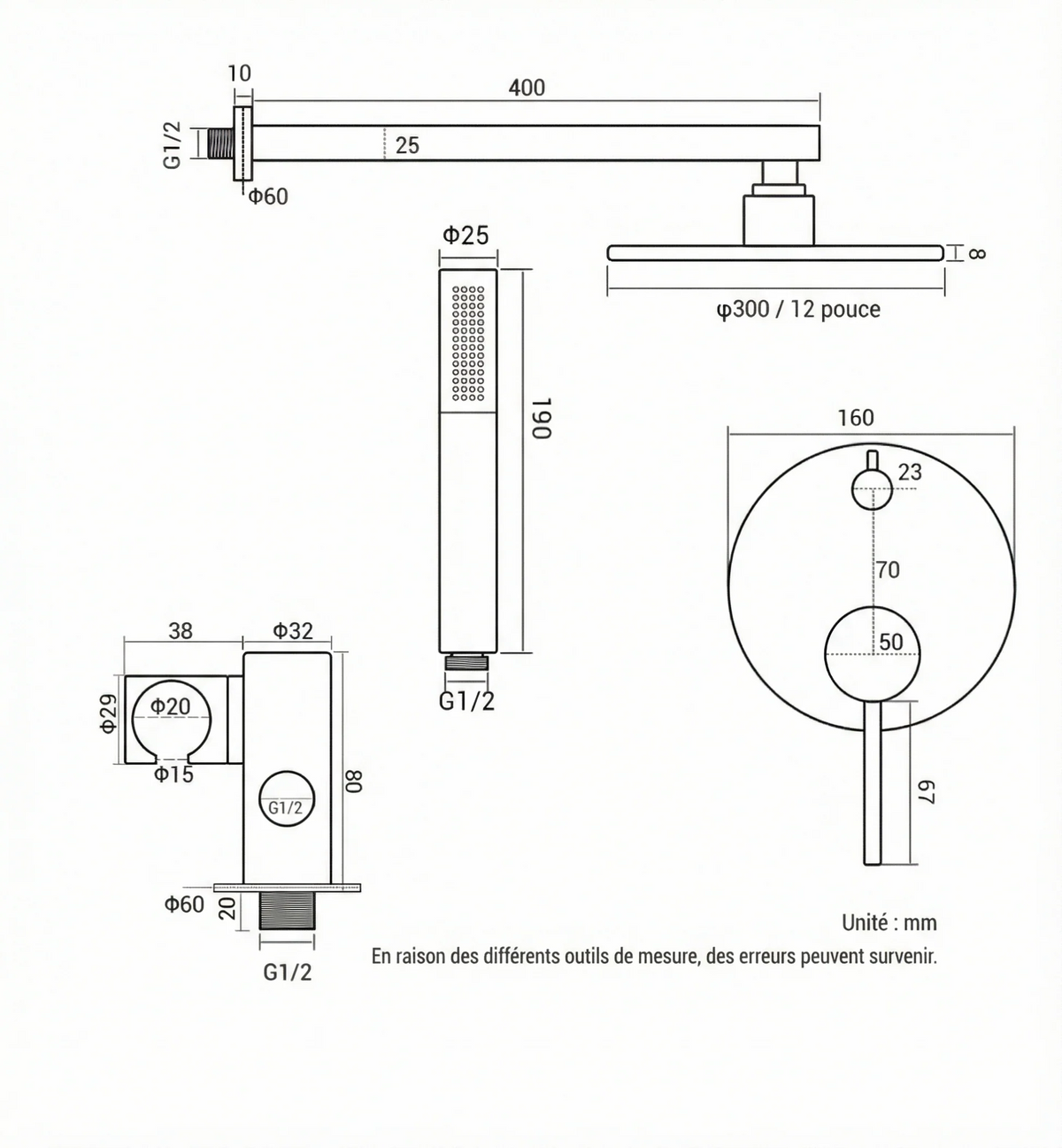 Colonne de Douche Encastrable Hydro Design