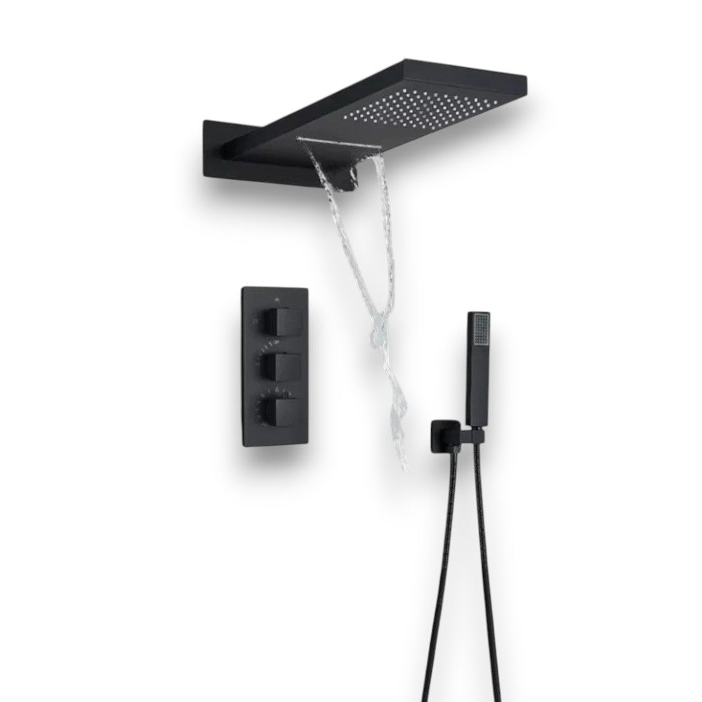 Colonne de Douche Encastrable Noir Mat Hydro Design