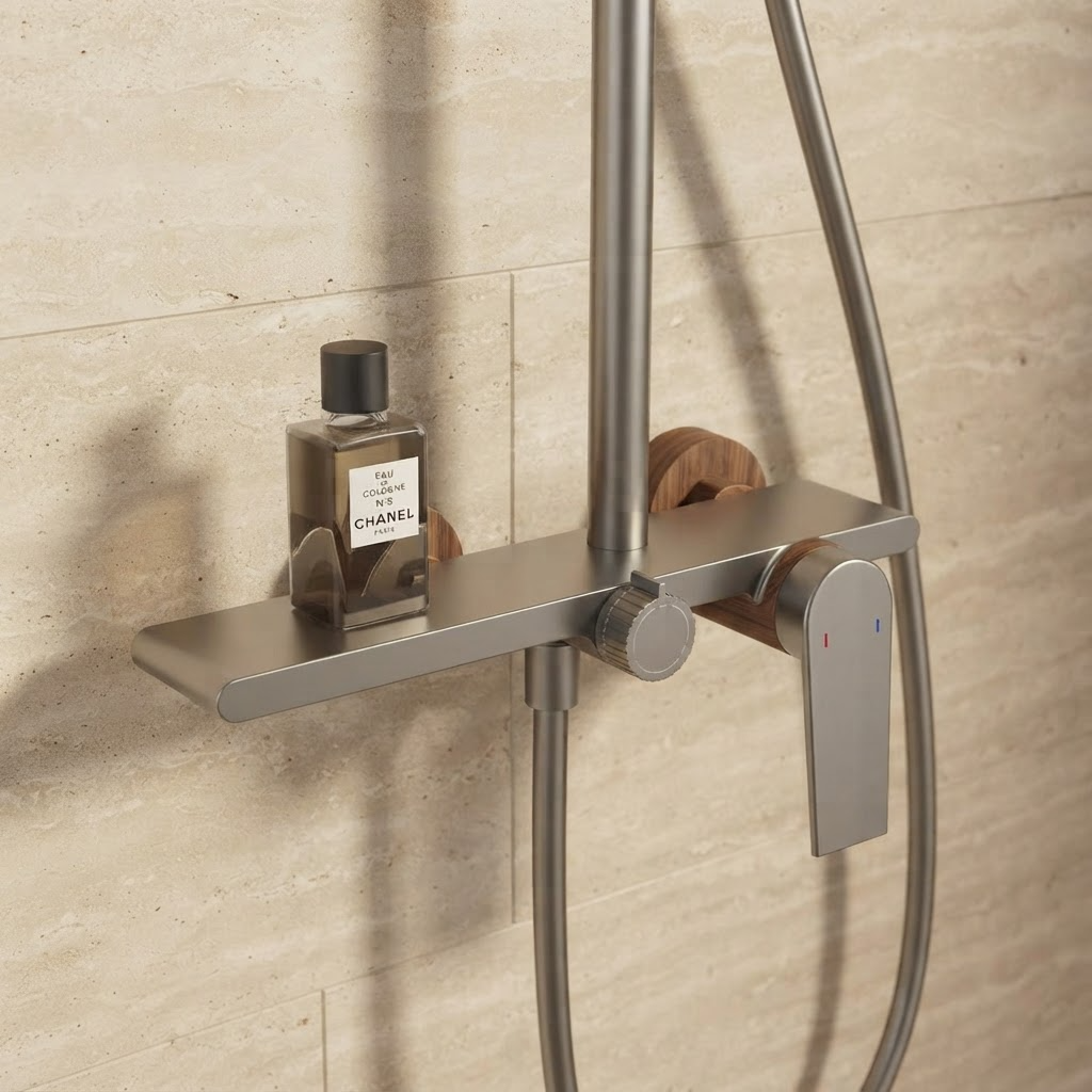 Colonne de Douche Thermostatique Gris brossé