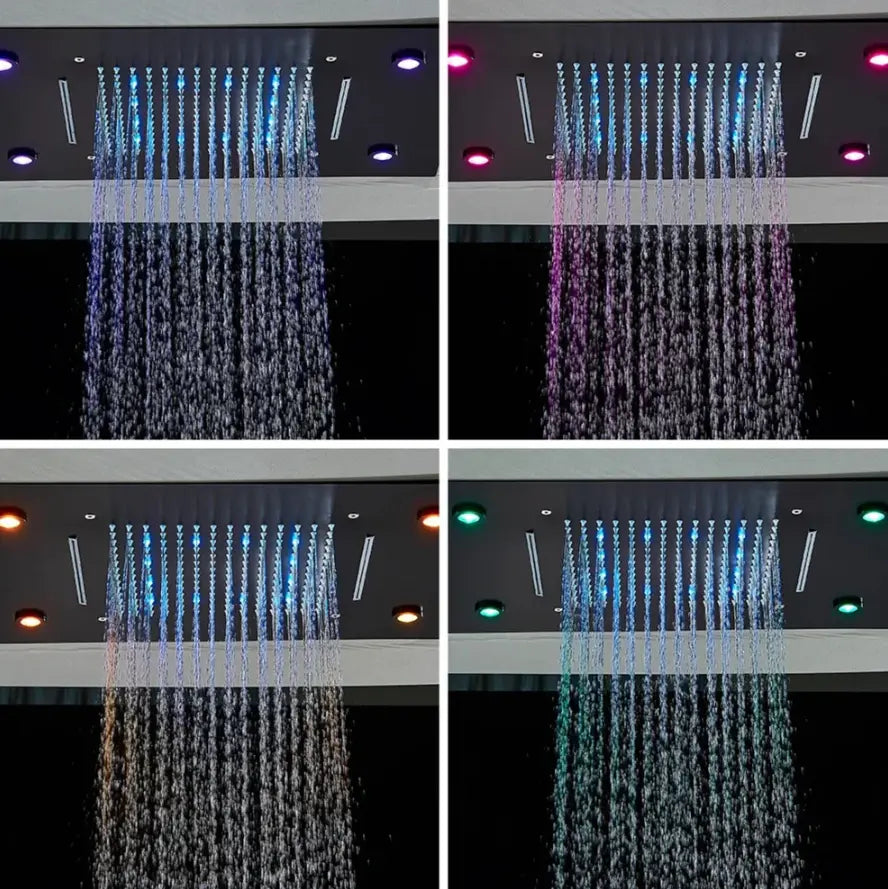 Colonne de Douche Encastrable Noir Mat