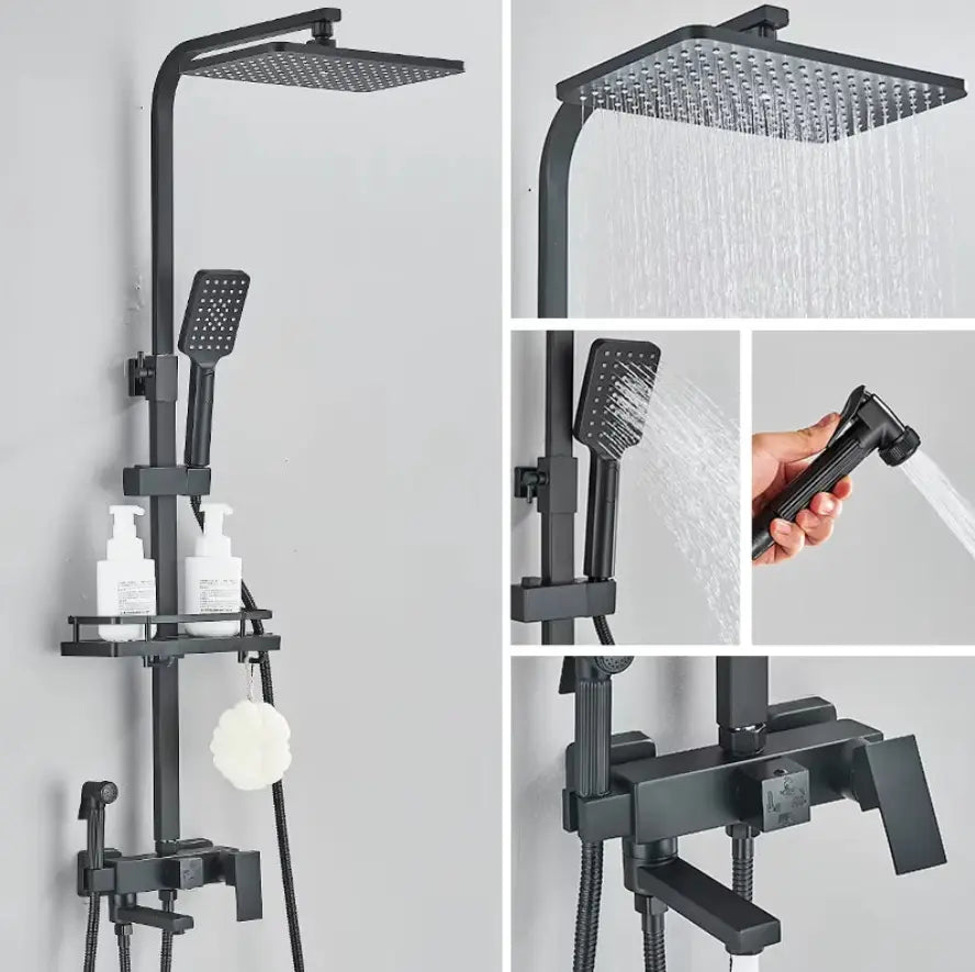 Colonne de Douche Noir Mat Hydro Design