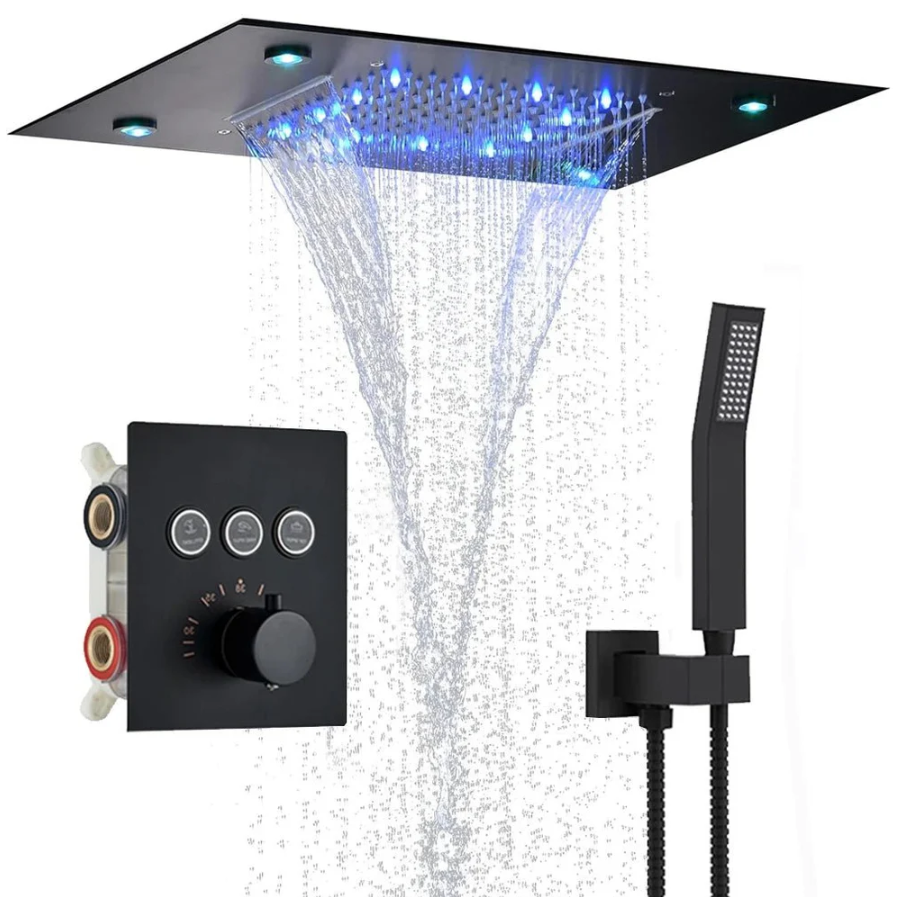 Colonne de Douche Encastrable Noir Mat
