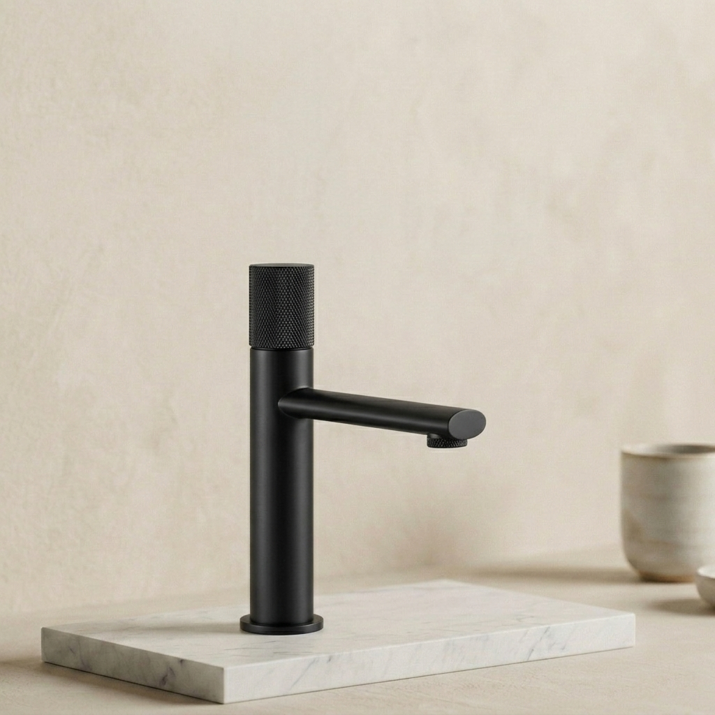 Robinet de salle de bain en laiton noir mat