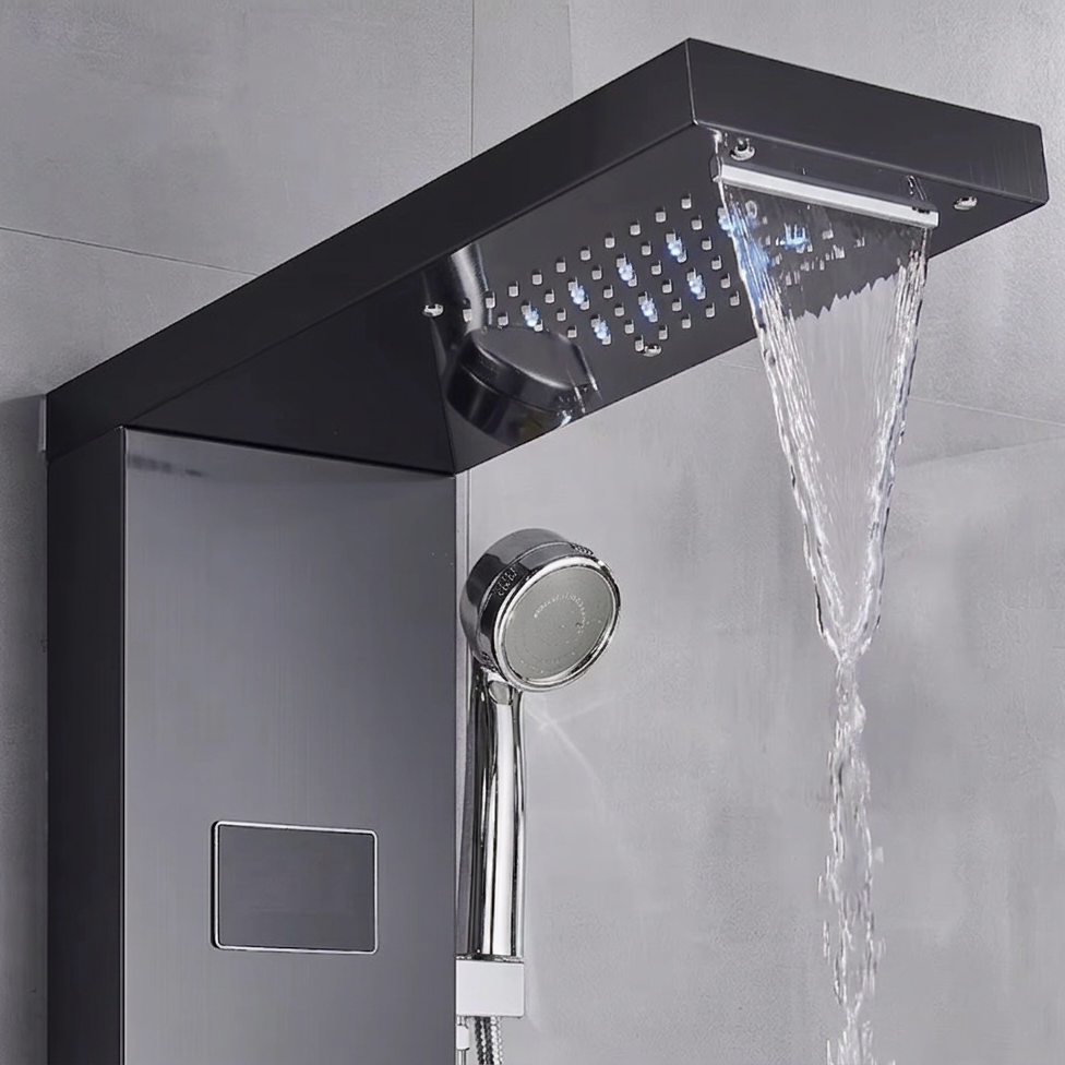 Colonne de Douche Hydromassante Noir à affichage digital Hydro Design