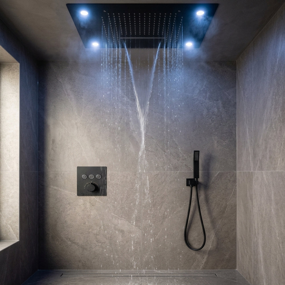 Colonne de Douche Encastrable Noir Mat