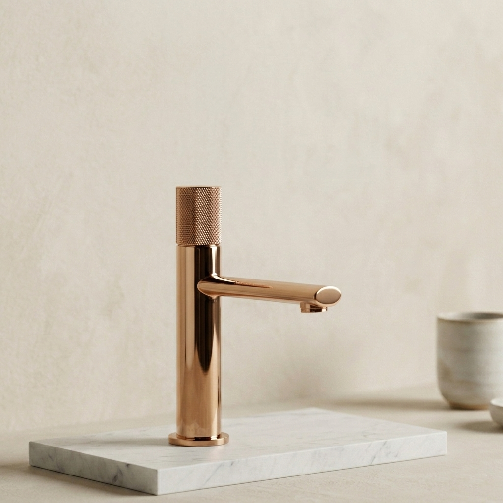 Robinet de salle de bain en laiton or rose brossé Hydro Design