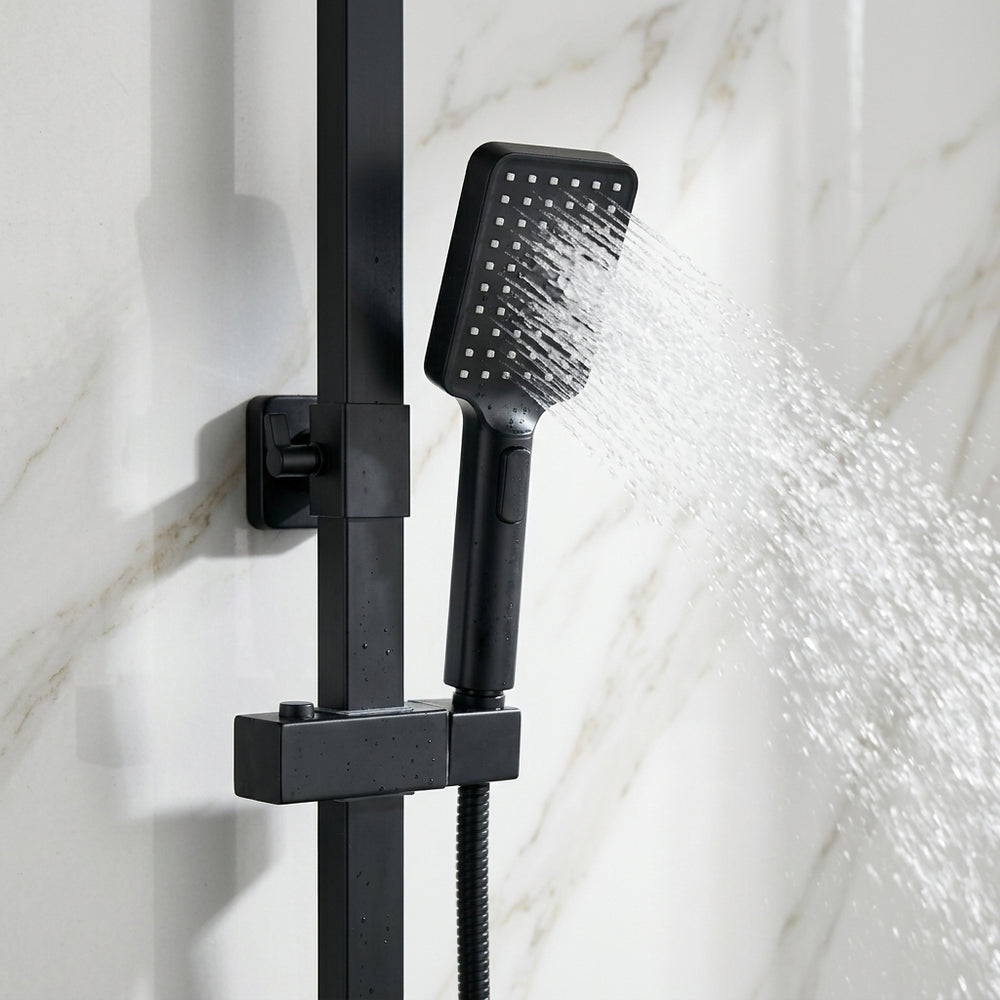 Colonne de Douche Thermostatique Noir Mat avec Affichage Digital