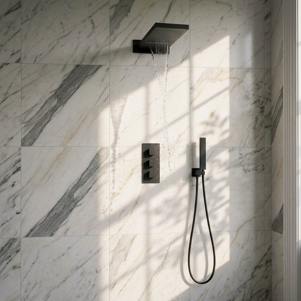 Colonne de Douche Encastrable Noir Mat