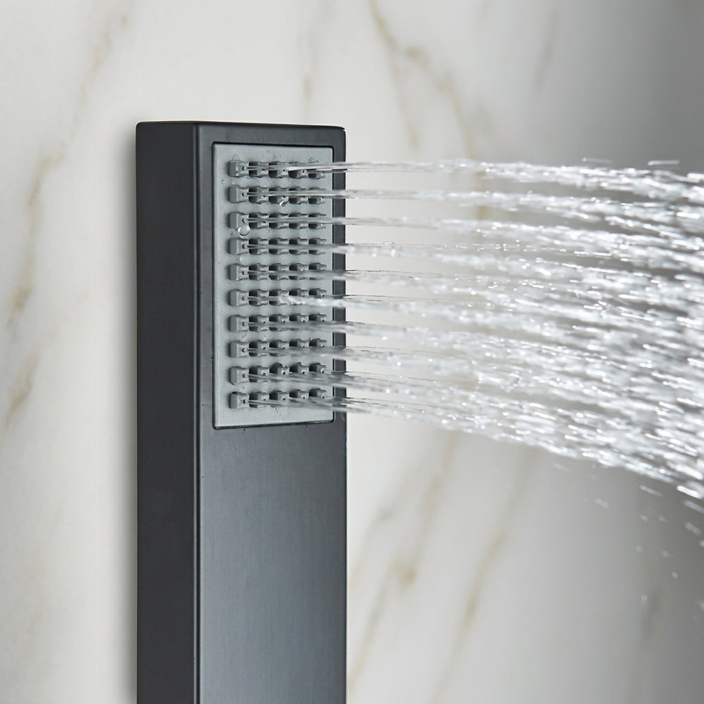 Colonne de Douche Encastrable Noir Mat