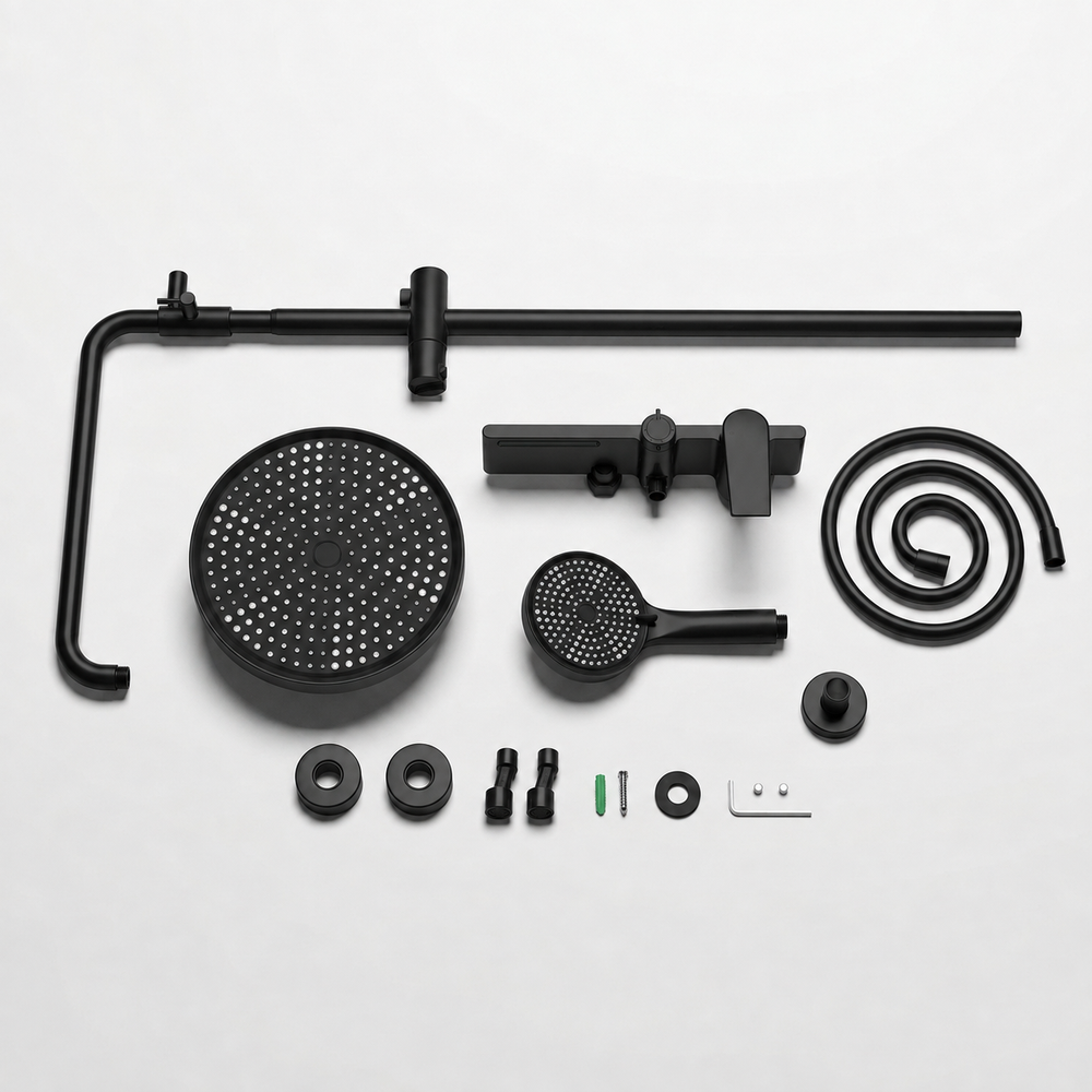 Colonne de Douche Thermostatique Noir Mat