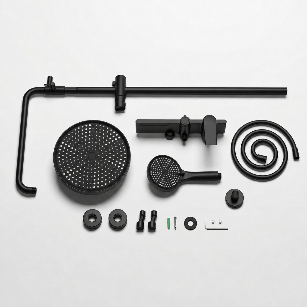 Colonne de Douche Thermostatique Noir Mat