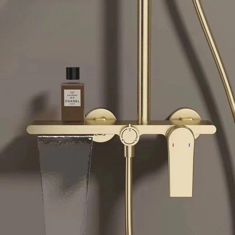 Colonne de Douche Thermostatique Or brossé Hydro Design