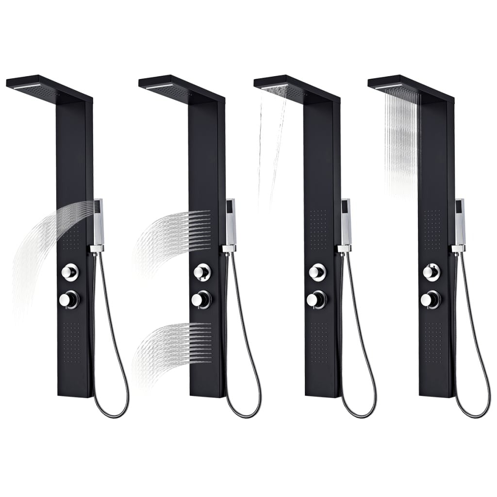 Colonne de Douche Hydromassante Noire Hydro Design