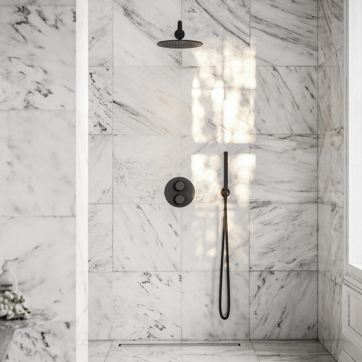 Colonne de Douche Encastrable Noir mat
