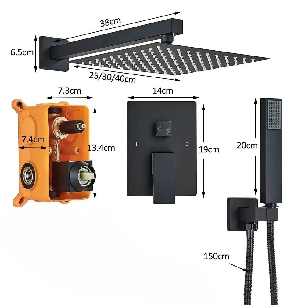 Colonne de douche Encastrable Noir Mat Hydro Design