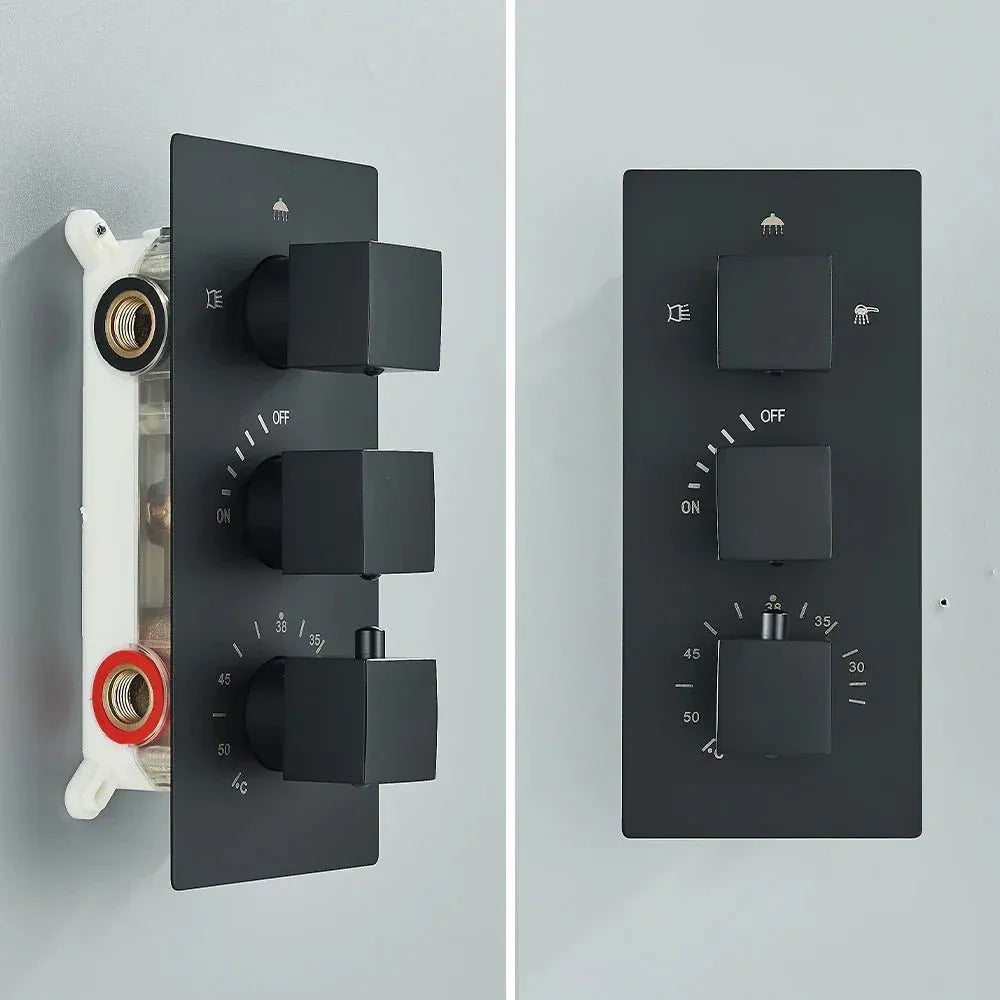 Colonne de Douche Encastrable Noir Mat Hydro Design