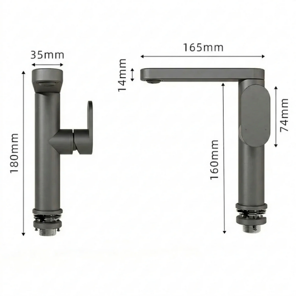 Robinet Salle de Bain Gris 360° Hydro Design