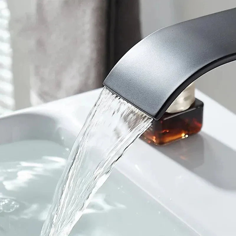 Robinet de Salle de Bain Cascade Noir Mat Hydro Design