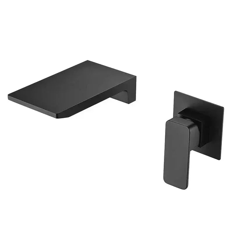 Robinet Mural Cascade Noir Mat