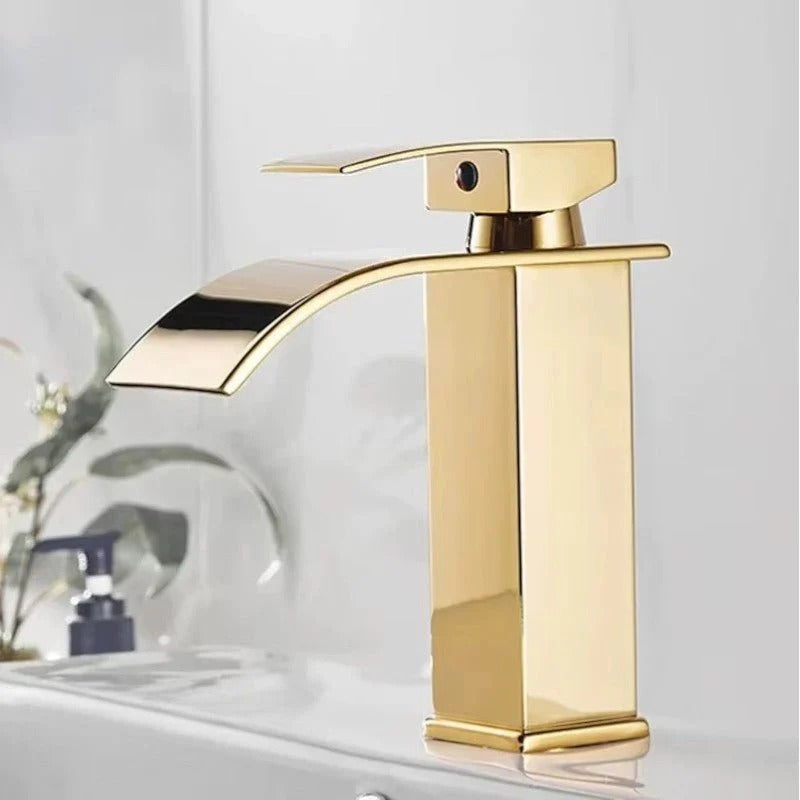 Robinet de Salle de Bain Cascade Or