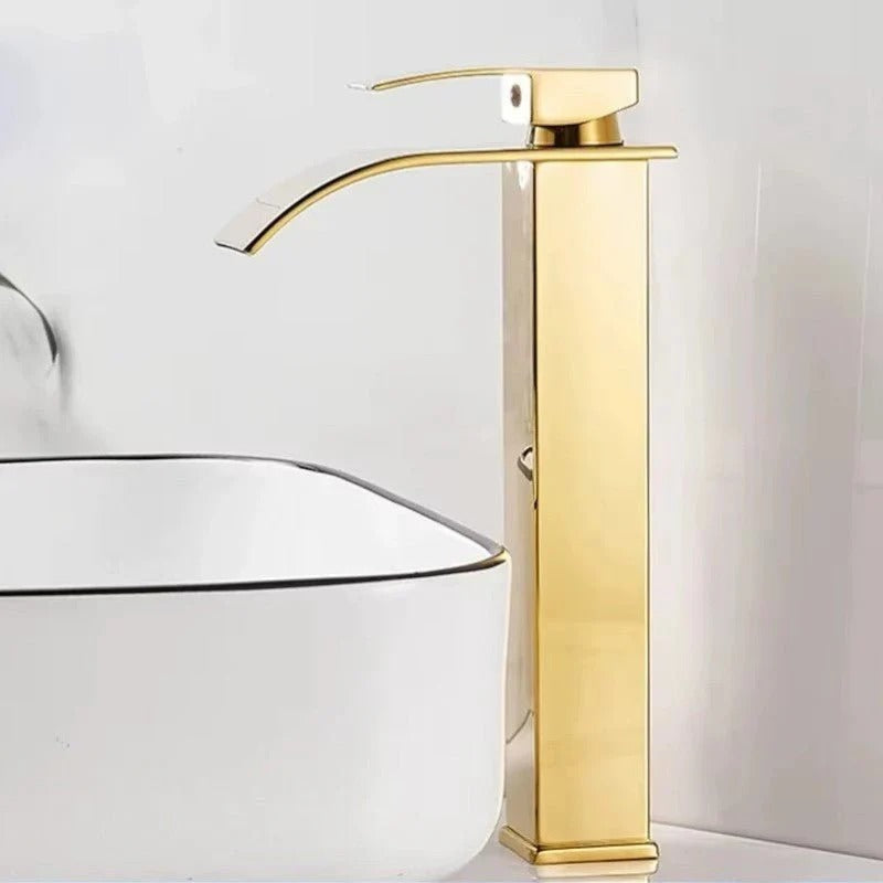 Robinet de Salle de Bain Cascade Or Long Hydro Design