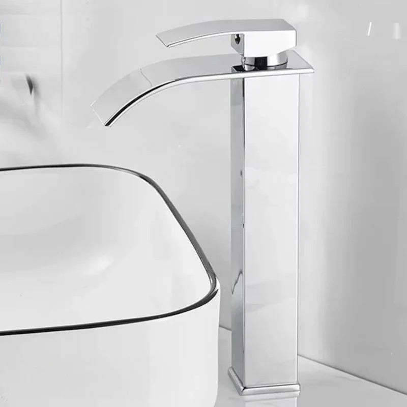 Robinet de Salle de Bain Cascade Chrome Long