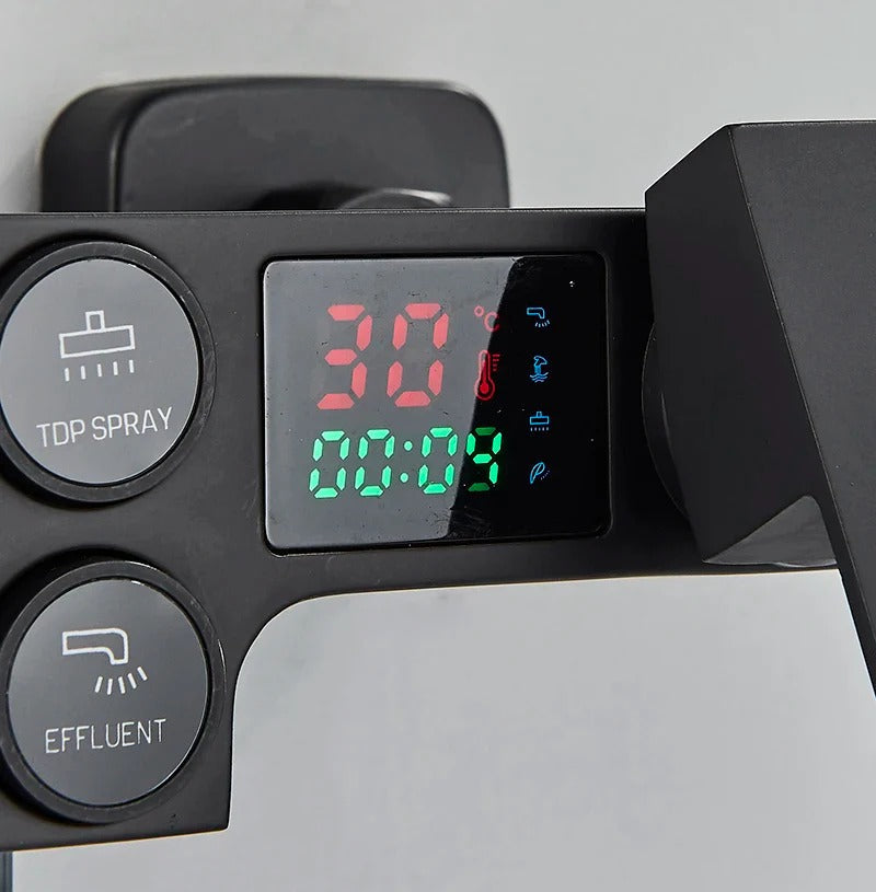 Colonne de Douche Thermostatique Noir Mat avec Affichage Digital Hydro Design