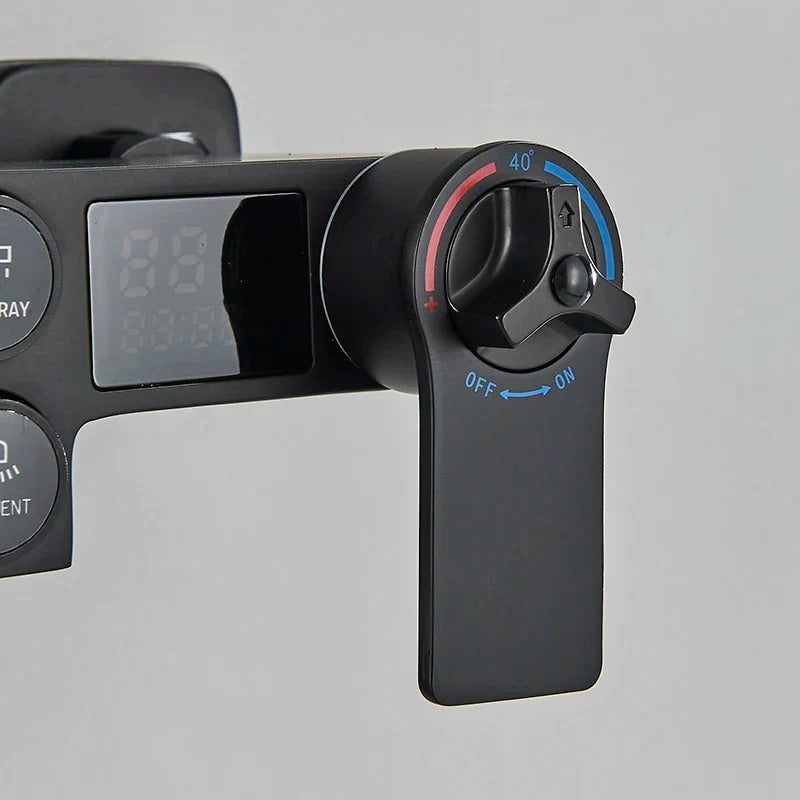 Colonne de Douche Thermostatique Noir Mat avec Affichage Digital Hydro Design