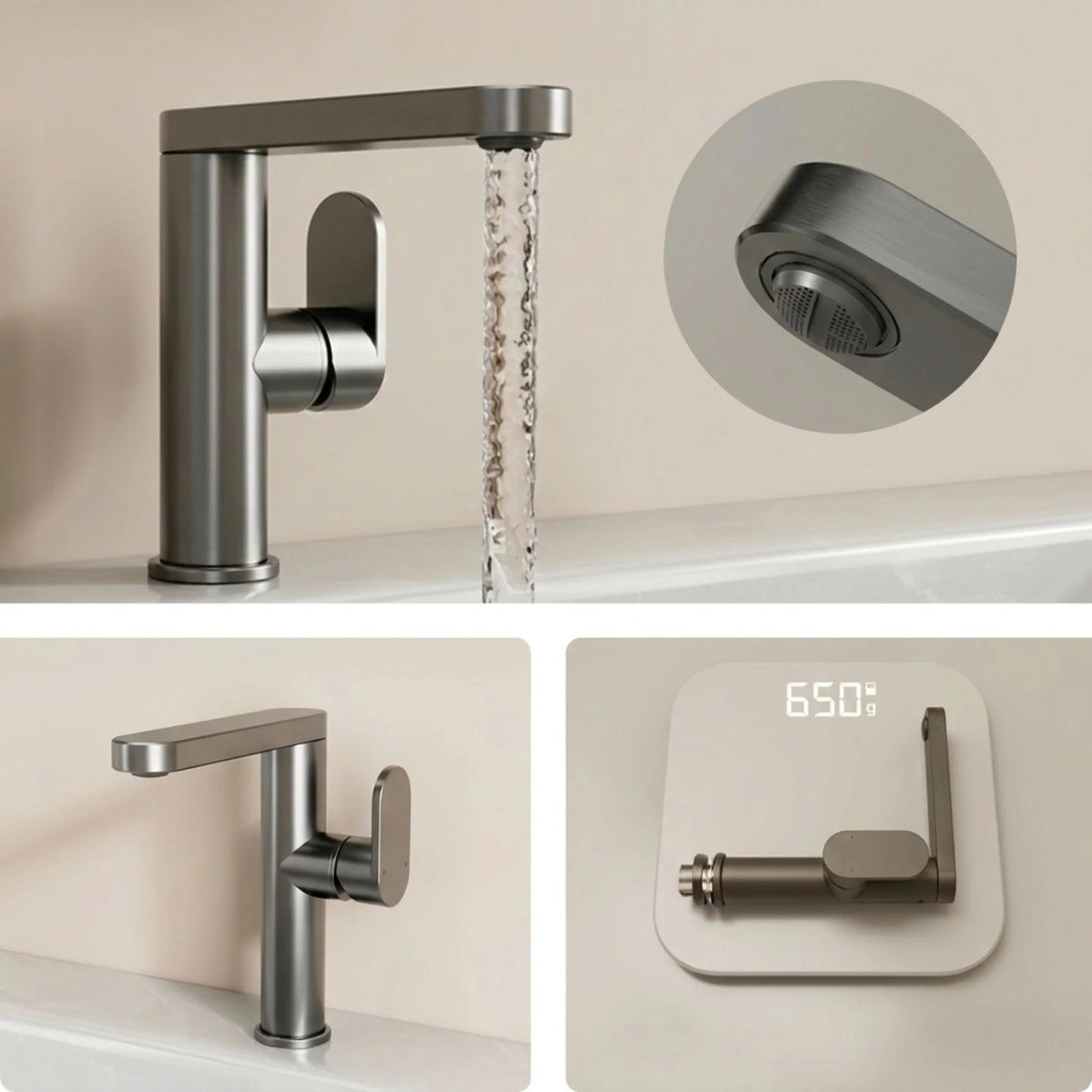 Robinet Salle de Bain Gris 360°