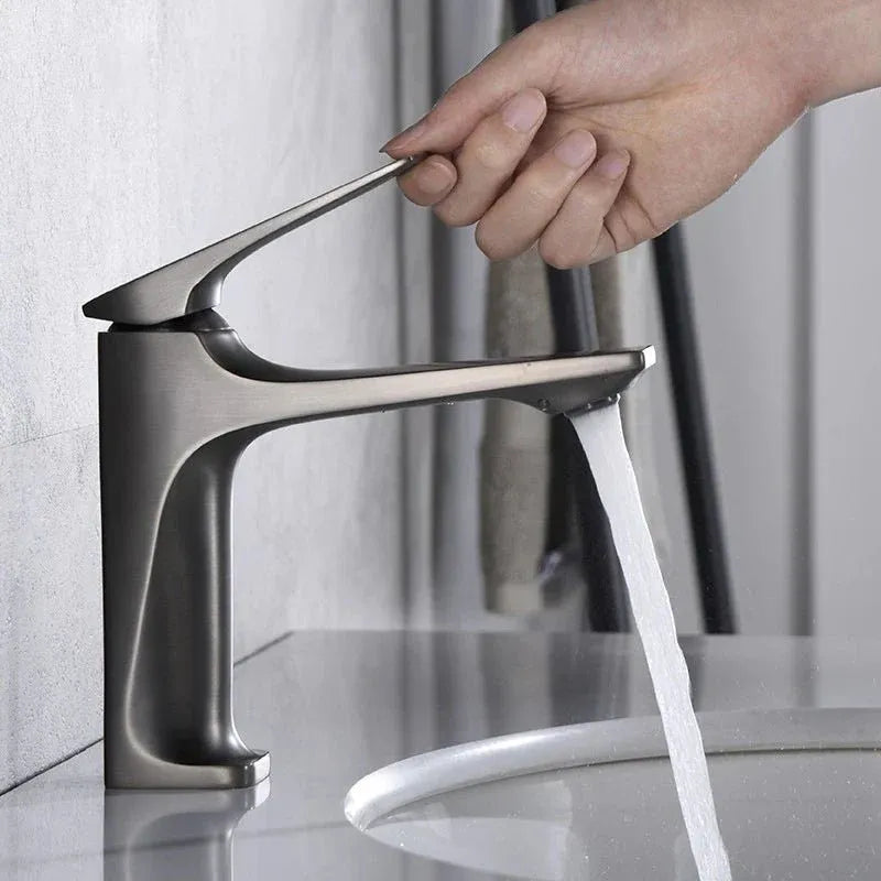 Robinet de salle de bain en laiton Gris brossé Hydro Design