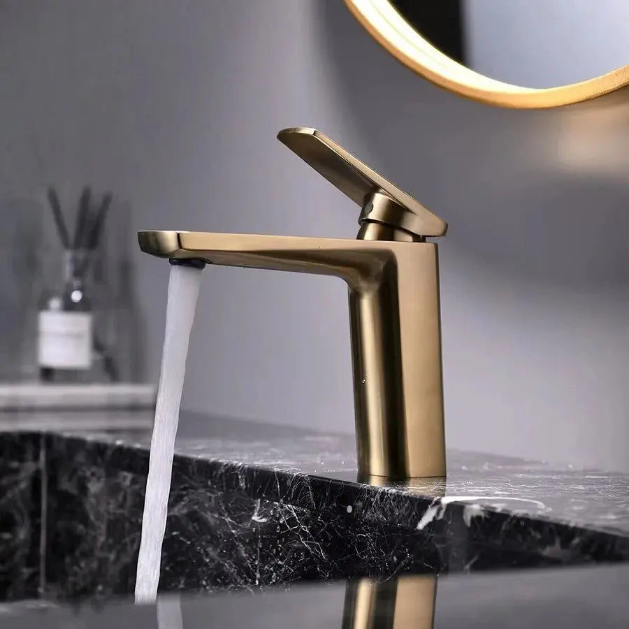 Robinet de Salle de Bain en Laiton Or brossé Hydro Design