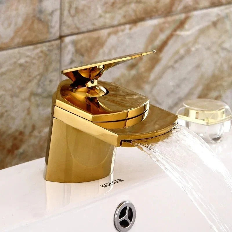 Robinet de Salle de Bain Cascade Or Hydro Design