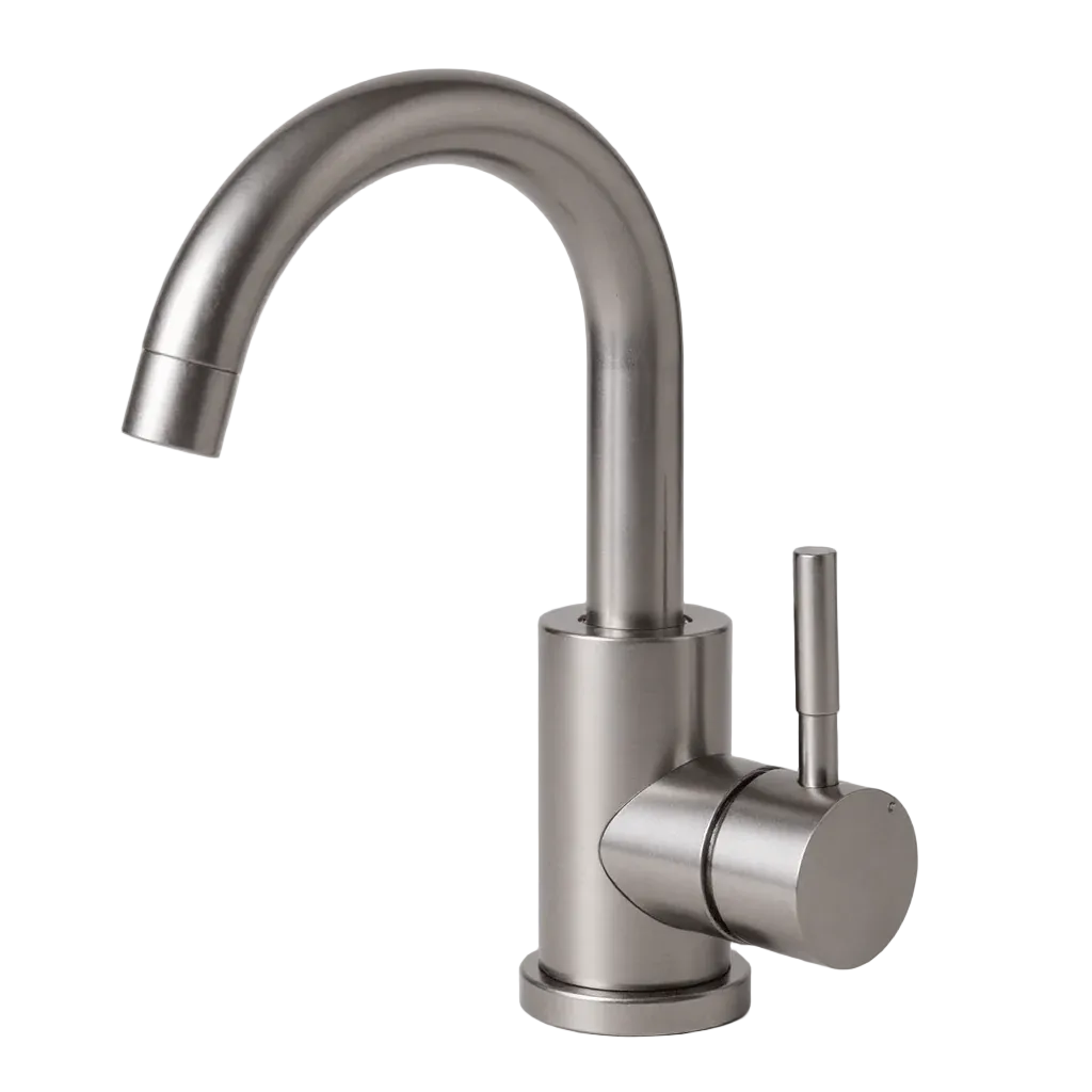 Robinet de Salle de Bain Col de Cygne Acier Brossé