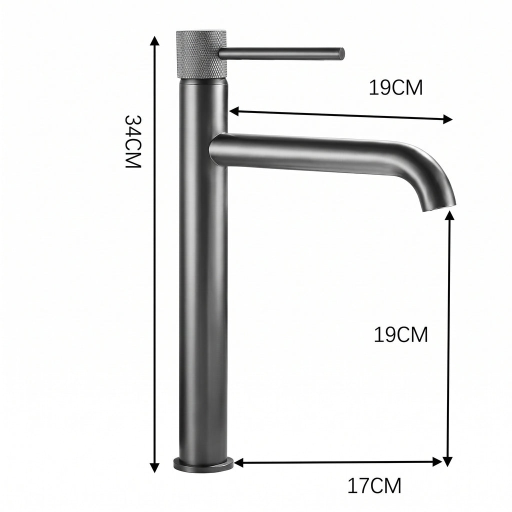 Robinet de Salle de Bain Haut 34 cm Or Brossé