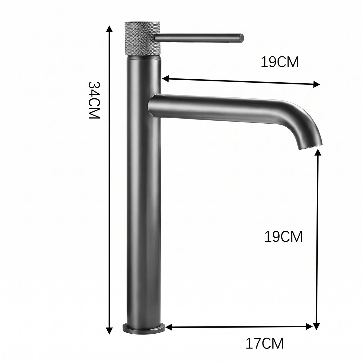 Robinet de Salle de Bain Haut 34 cm Or Brossé