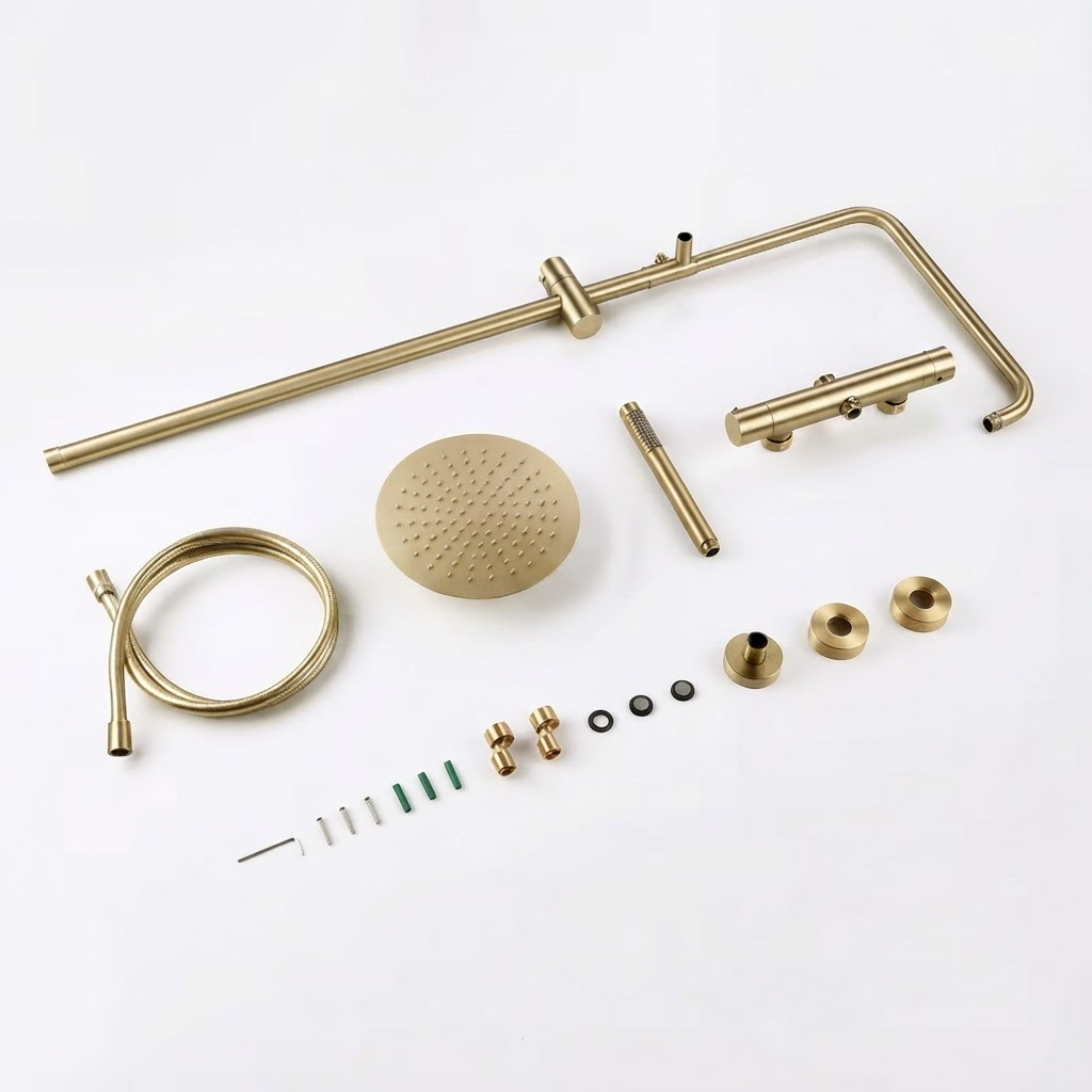 Colonne de douche thermostatique Or Brossé