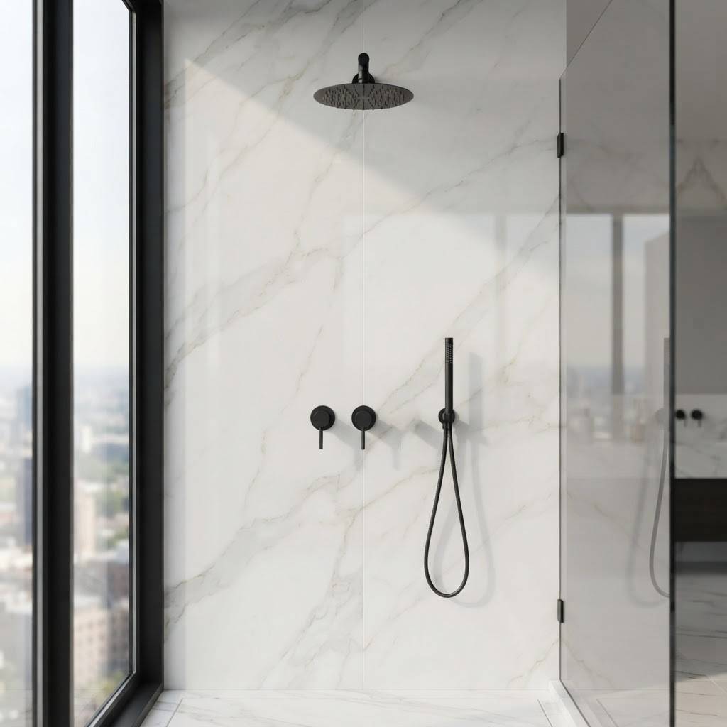 Colonne de douche encastrable noir mat