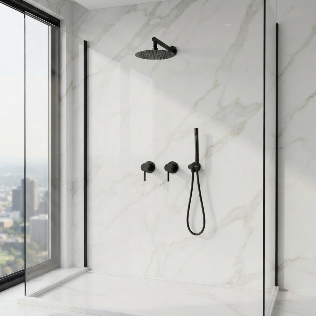 Colonne de douche encastrable noir mat
