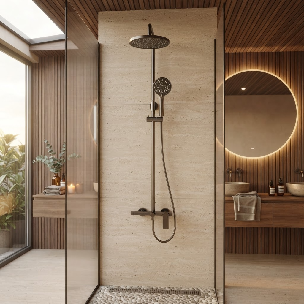 Colonne de Douche Thermostatique Gris brossé