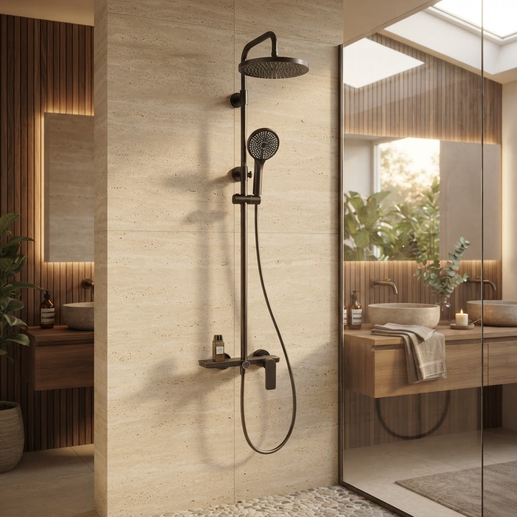 Colonne de Douche Thermostatique Noir Mat