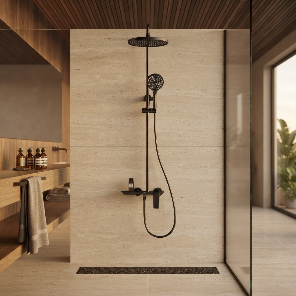 Colonne de Douche Thermostatique Noir Mat