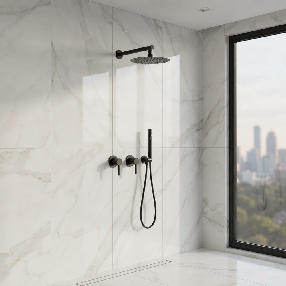 Colonne de douche encastrable noir mat