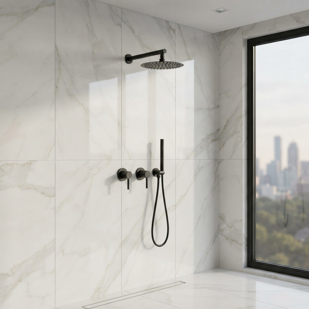 Colonne de douche encastrable noir mat