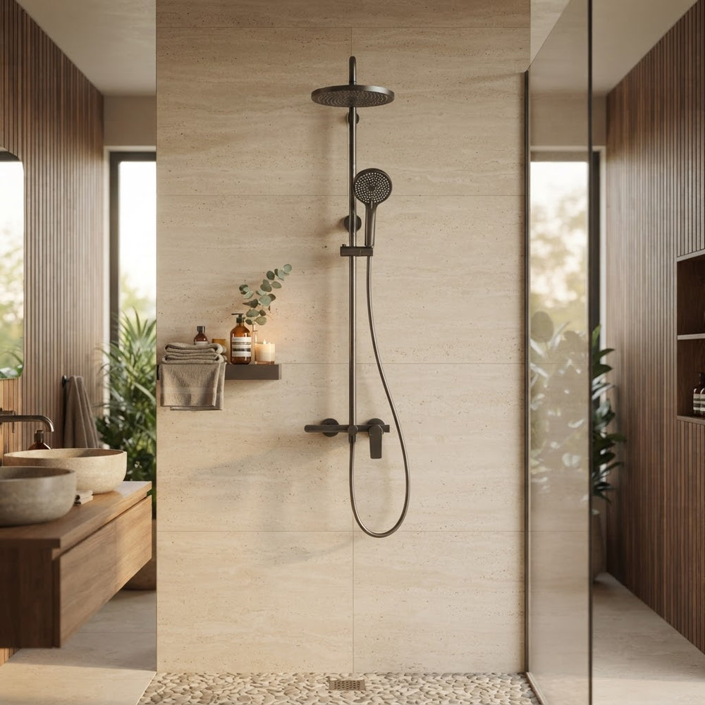 Colonne de Douche Thermostatique Gris brossé