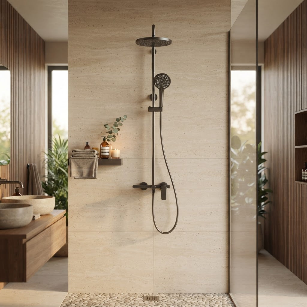 Colonne de Douche Thermostatique Gris brossé