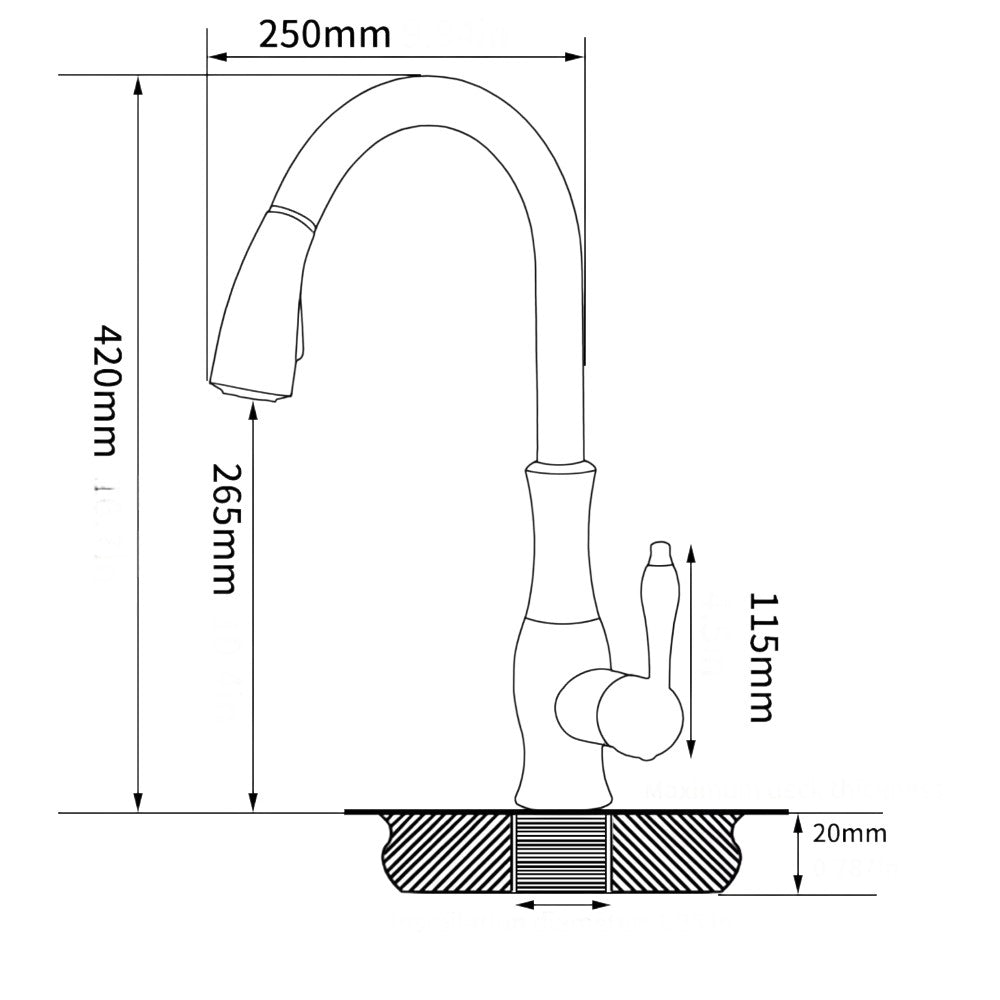 Robinet de Cuisine Douchette en Laiton
